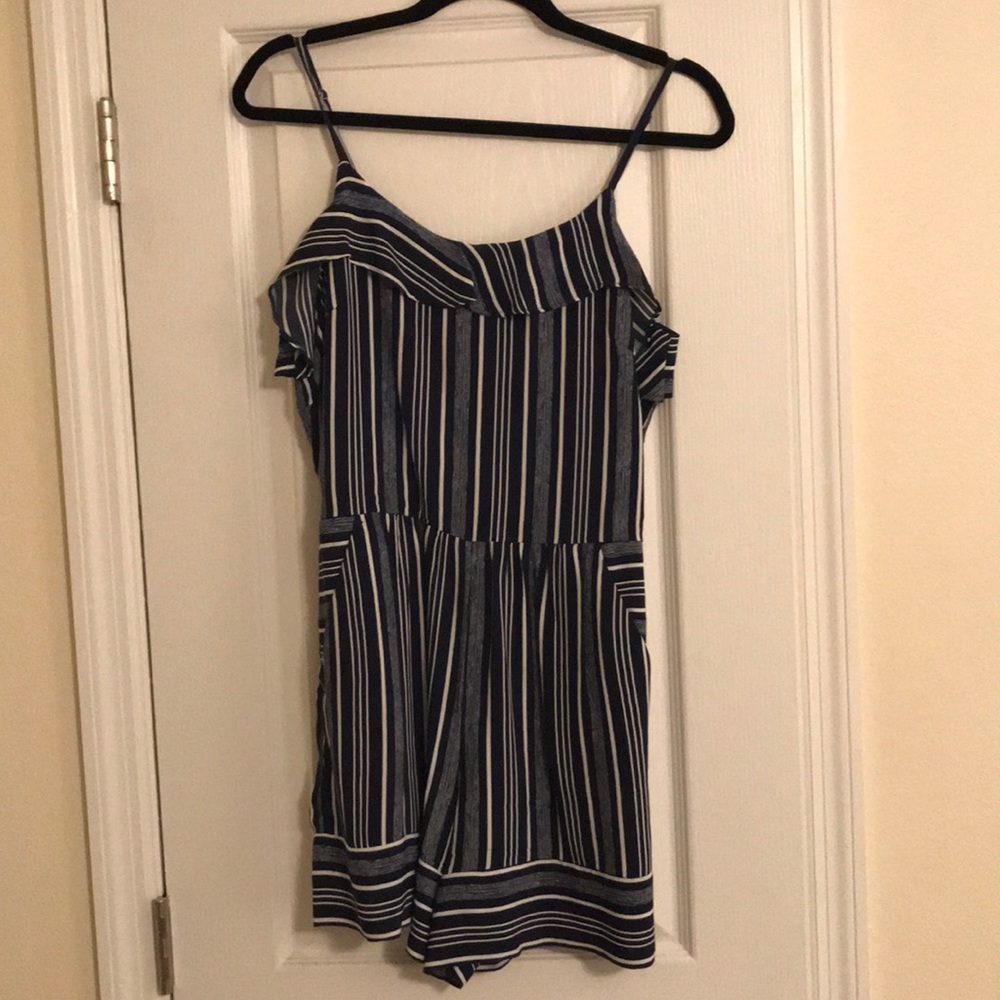 LOFT Navy and white romper